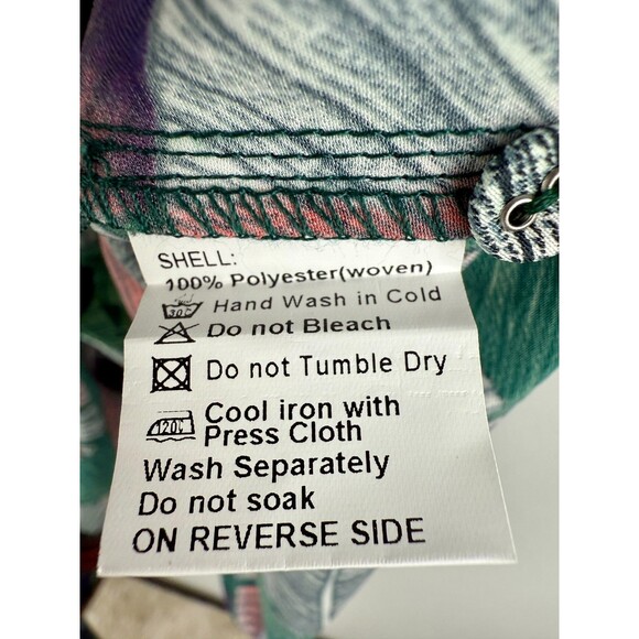 Voyage at Ease Layered Leaf Print Shirt Dress Red & Green Size 8 - Picture 7 of 16